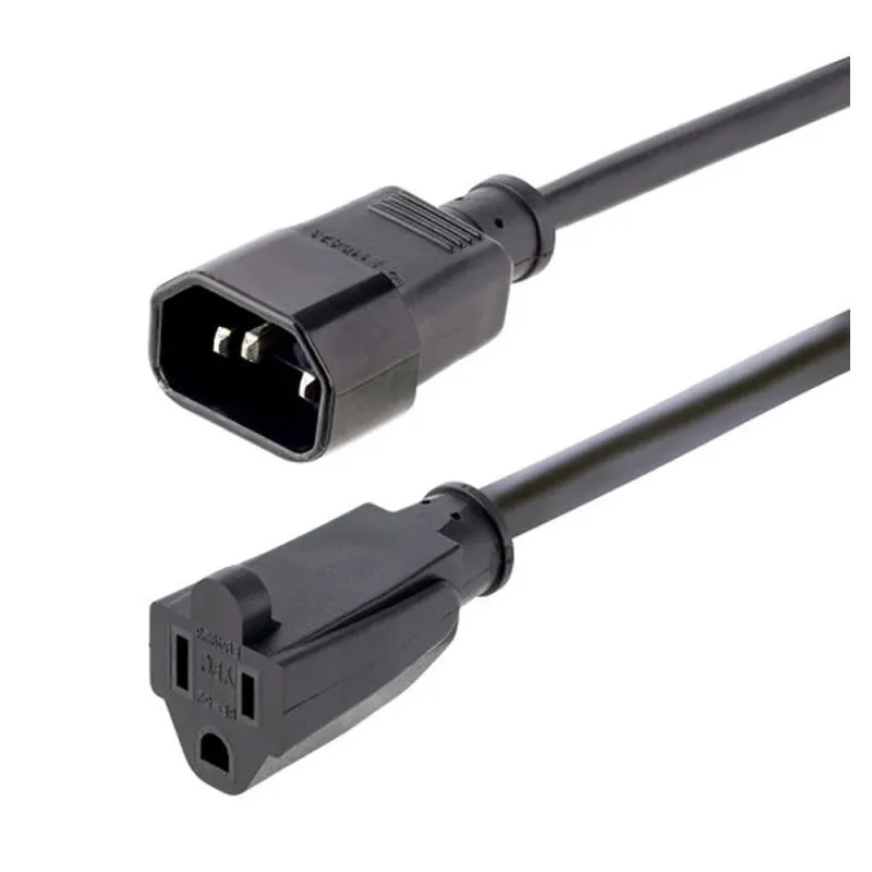 Extensión de Cable de Alimentación StarTech.com - C14 a NEMA 5-15R - 1m - 1415R-3F-POWER-CORD