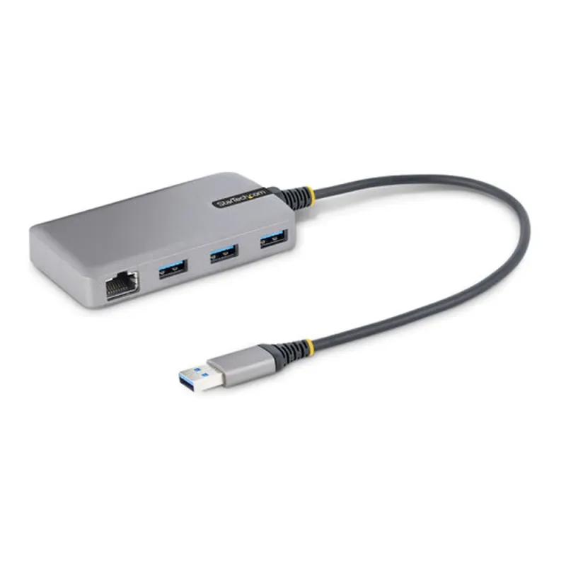 Hub USB StarTech.com 5G3AGBB-USB-A-HUB - USB-A a 3x USB 3.0 - Ethernet - Gris - 5G3AGBB-USB-A-HUB