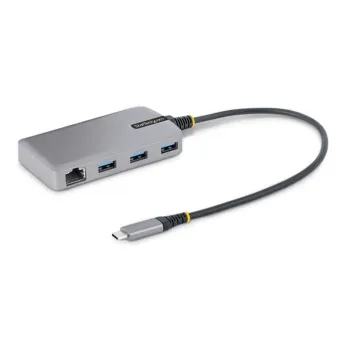 Hub USB StarTech.com 5G3AGBB-USB-C-HUB - USB-C a 3x USB 3.0 - Ethernet - Gris - 5G3AGBB-USB-C-HUB