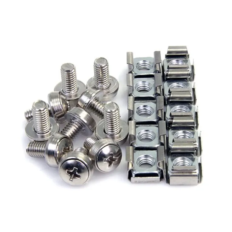 Kit StarTech.com - 50 Tornillos y Tuercas Enjauladas M6 - CABSCREWM6
