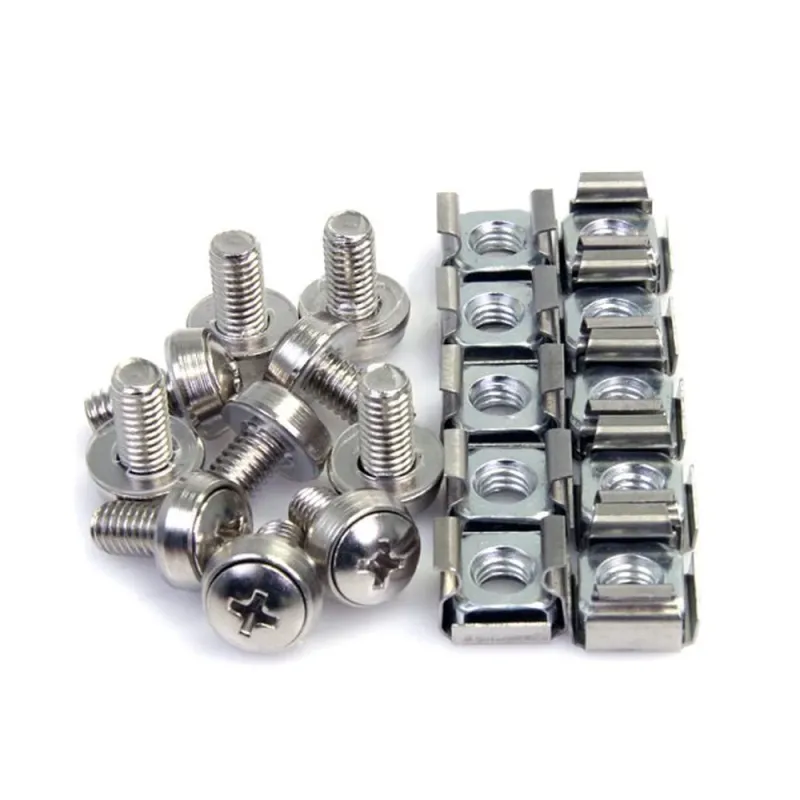 Kit StarTech.com - 100 Tornillos y Tuercas Enjauladas M6 - CABSCREWM62