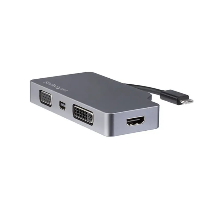 Adaptador de Video StarTech.com - USB-C a HDMI/DVI/VGA/Mini DisplayPort - Gris Espacial - CDPVDHDMDPSG