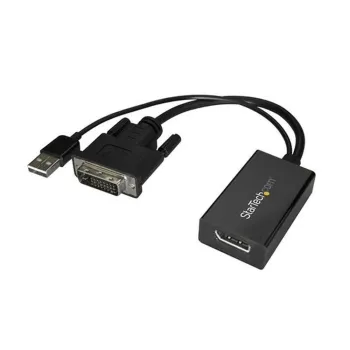 Convertidor StarTech.com DVI2DP2 - DVI a DisplayPort - Alimantado por USB - DVI2DP2