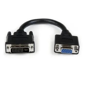 Adaptador Conversor StarTech.com - DVI-I a VGA - Macho a Hembra - 20cm - Negro - DVIVGAMF8IN