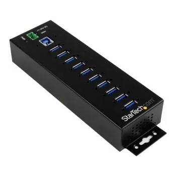 HUB Industrial StarTech.com - USB 3.0 - 10 Puertos USB 3.1 - Adaptador de Alimentación - Negro - HB30A10AME