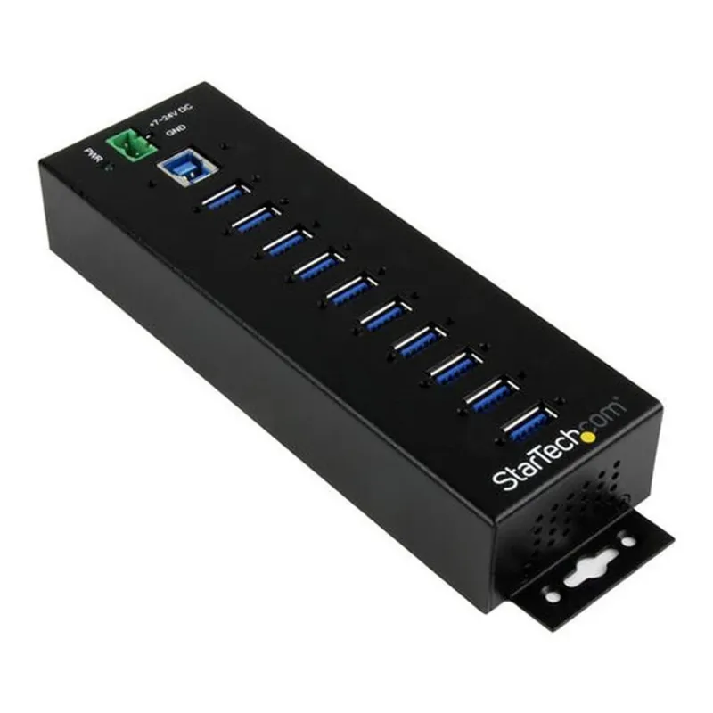 HUB Industrial StarTech.com - USB 3.0 - 10 Puertos USB 3.1 - Adaptador de Alimentación - Negro - HB30A10AME