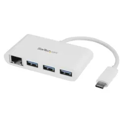 HUB USB StarTech.com HB30C3A1GEA - 3 USB 3.0 - 1 Ethernet - Blanco - HB30C3A1GEA HUB USB StarTech.com HB30C3A1GEA - 3 USB 3.0 - 1 Ethernet - Blanco - HB30C3A1GEA