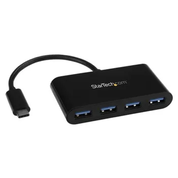 Hub StarTech.com HB30C4AB - USB 3.0 - USB-C A 4 Puertos USB A - Negro - HB30C4AB