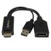 Adaptador de Video StarTech.com - HDMI a DisplayPort - 4K - Con alimentación USB - HD2DP