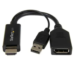 Adaptador de Video StarTech.com - HDMI a DisplayPort - 4K - Con alimentación USB - HD2DP Adaptador de Video StarTech.com - HDMI a DisplayPort - 4K - Con alimentación USB - HD2DP