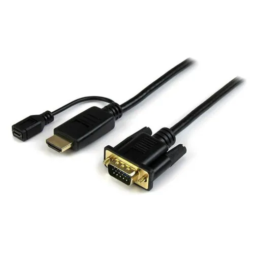 Cable Convertidor de Vídeo StarTech.com - HDMI a VGA - 1920x1200 - 1080p - 1.8m - Negro - HD2VGAMM6 Cable Convertidor de Vídeo StarTech.com - HDMI a VGA - 1920x1200 - 1080p - 1.8m - Negro - HD2VGAMM6