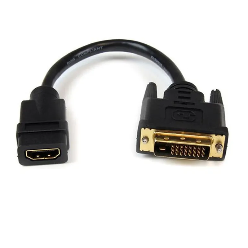 Adaptador de Video StarTech.com - HDMI Hembra a DVI-D Macho - 20cm - Negro - HDDVIFM8IN