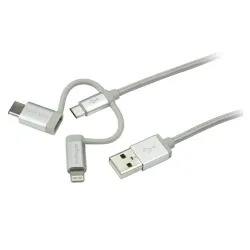 Cable StarTech.com - USB a USB-C / Micro USB / Lightning - 1M - LTCUB1MGR Cable StarTech.com - USB a USB-C / Micro USB / Lightning - 1M - LTCUB1MGR