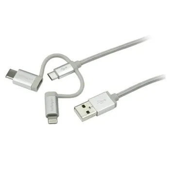 Cable StarTech.com - USB a USB-C / Micro USB / Lightning - 1M - LTCUB1MGR