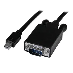 Cable Adaptador de Vídeo StarTech.com - Conecta Mini Displayport a VGA - 1.8m - Activo - Negro - MDP2VGAMM6B