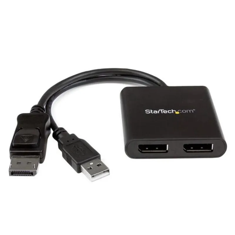 Multiplicador de Vídeo StarTech.com - Conecta DisplayPort a 2 puertos DisplayPort - Hub MST - Negro - MSTDP122DP