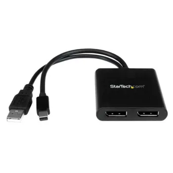 Multiplicador de Vídeo StarTech.com - Conecta Mini DisplayPort a 2 puertos DisplayPort - Hub MST - Negro - MSTMDP122DP