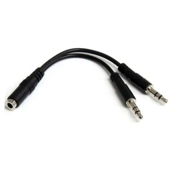 Divisor de Auriculares StarTech.com - 2x Mini-Jack 3.5mm 3 pines a Mini-Jack 3.5mm 4 pines - MUYHSFMM