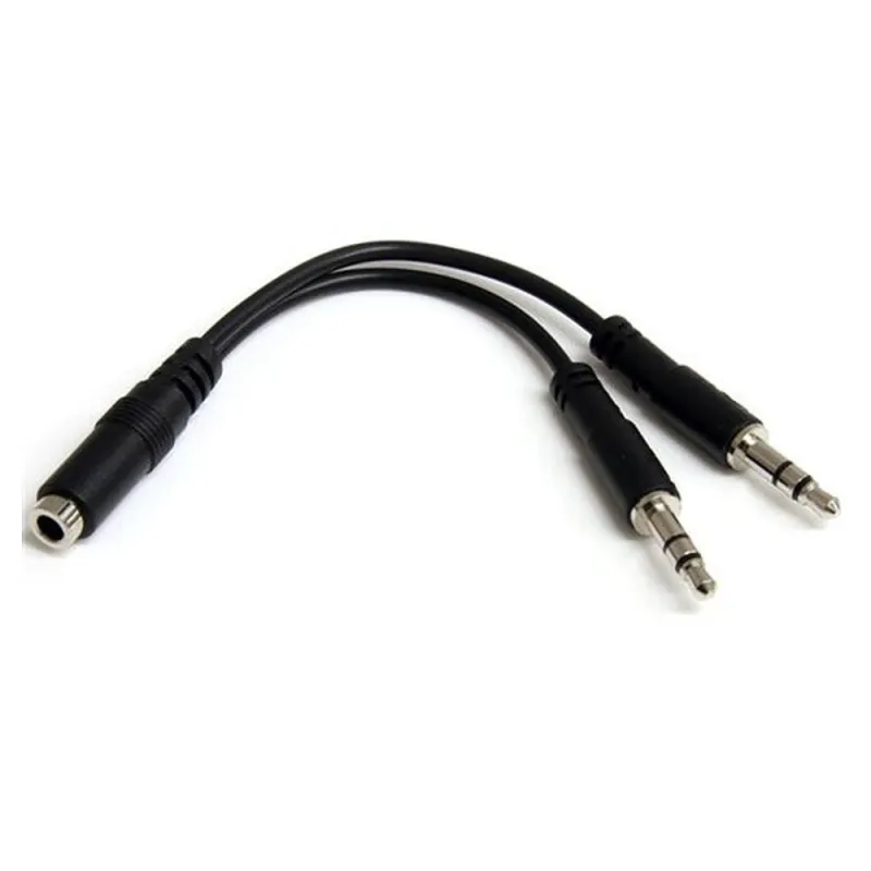 Divisor de Auriculares StarTech.com - 2x Mini-Jack 3.5mm 3 pines a Mini-Jack 3.5mm 4 pines - MUYHSFMM