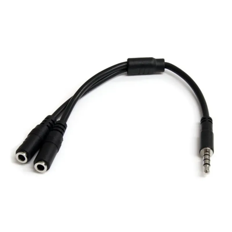 Divisor de Auriculares StarTech.com - Mini-Jack 3.5mm 4 pines a 2x Mini-Jack 3.5mm 3 pines  - MUYHSMFF