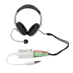 Cable Adaptador Divisor StarTech.com - Diadema Macho / Hembra - Blanco - MUYHSMFFADW