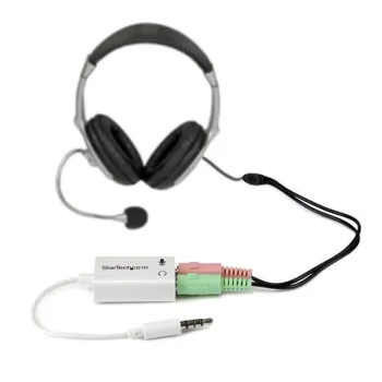 Cable Adaptador Divisor StarTech.com - Diadema Macho / Hembra - Blanco - MUYHSMFFADW