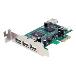 Tarjeta de Expansión StarTech.com - PCI-Express - 3x USB 2.0 Externo - 1x USB Interno - PEXUSB4DP Tarjeta de Expansión StarTech.com - PCI-Express - 3x USB 2.0 Externo - 1x USB Interno - PEXUSB4DP