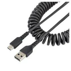 Cable StarTech.com - USB-A a USB-C - Espiral - 1M - R2ACC-1M-USB-CABLE Cable StarTech.com - USB-A a USB-C - Espiral - 1M - R2ACC-1M-USB-CABLE