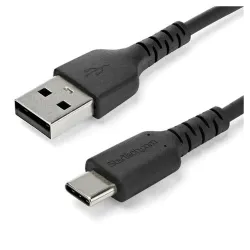 Cable USB StarTech.com RUSB2AC1MB - USB 2.0 a USB-C - 1 M - Fibra Aramida - Negro - RUSB2AC1MB Cable USB StarTech.com RUSB2AC1MB - USB 2.0 a USB-C - 1 M - Fibra Aramida - Negro - RUSB2AC1MB