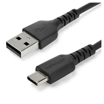 Cable USB StarTech.com RUSB2AC1MB - USB 2.0 a USB-C - 1 M - Fibra Aramida - Negro - RUSB2AC1MB