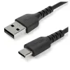 Cable USB StarTech.com RUSB2AC2MB - USB 2.0 a USB-C - 2 Mts - Fibra Aramida - Negro - RUSB2AC2MB