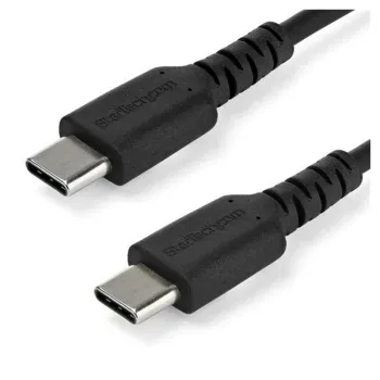 Cable USB StarTech.com RUSB2CC1MB - USB Tipo C - 1 M - Fibra Aramida - Negro - RUSB2CC1MB