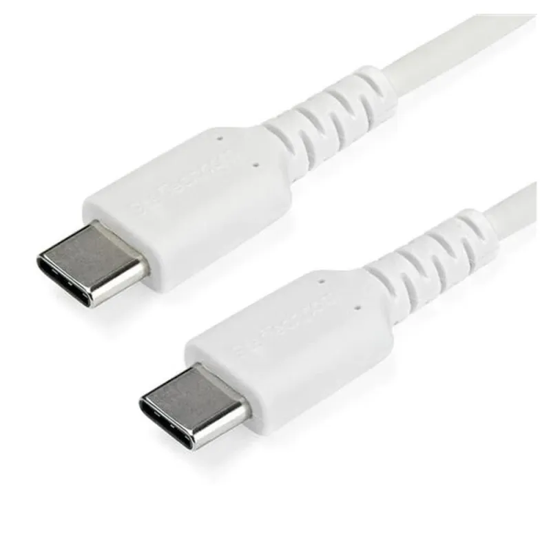 Cable USB StarTech.com RUSB2CC1MW - USB Tipo C - 1 M - Fibra Aramida - Blanco - RUSB2CC1MW