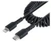 Cable StarTech.com - USB-C a Lightning - Espiral - 1m - Negro - RUSB2CLT1MBC