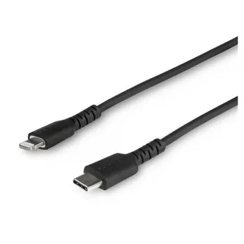 Cable USB StarTech.com RUSBCLTMM1MB - USB-C a Lightning - 1 M - Fibra Aramida - Negro - RUSBCLTMM1MB