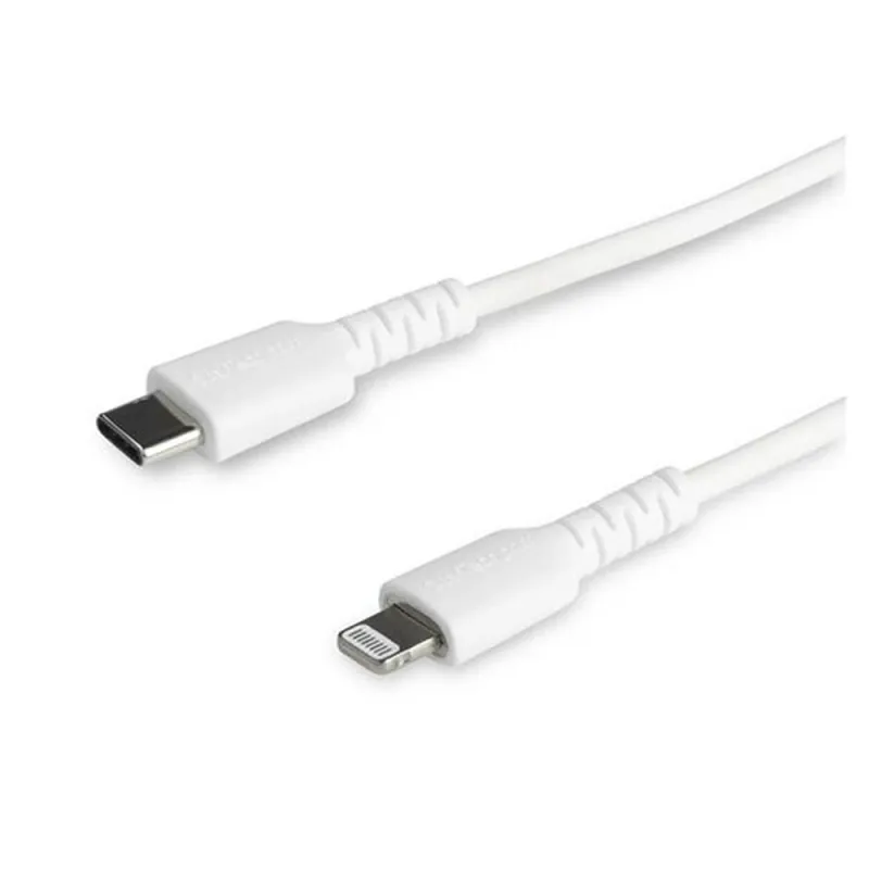 Cable USB StarTech.com RUSBCLTMM1MW - USB-C a Lightning - 1 M - Fibra Aramida - Blanco - RUSBCLTMM1MW