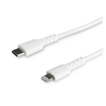 Cable USB StarTech.com RUSBCLTMM2MW - USB-C a Lightning - 2 Mts - Fibra Aramida - Blanco - RUSBCLTMM2MW