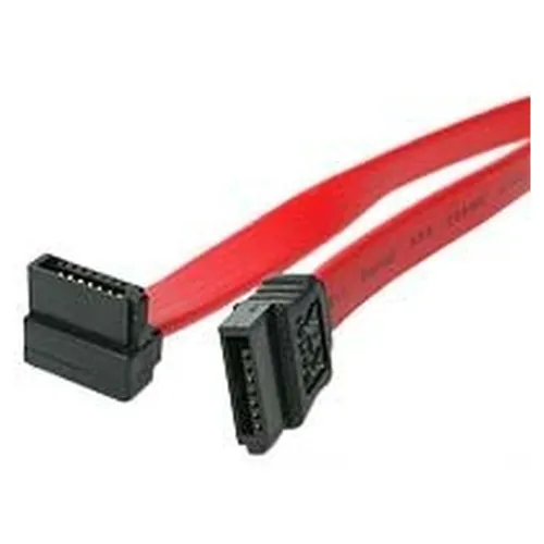 Cable SATA StarTech.com - 7 Pines - 45 cm - Ángulo Recto - Rojo con Negro - SATA18RA1