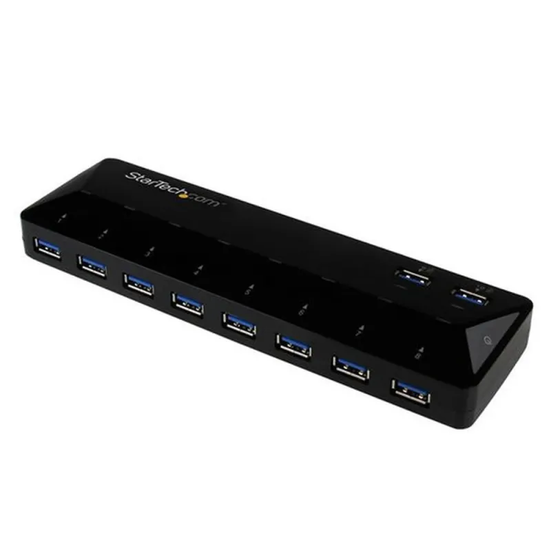 HUB USB StarTech.com ST103008U2C - 10 Puertos USB 3.0 -  2 Puertos 1.5A - Negro - ST103008U2C