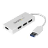 Adaptador Concentrador Hub StarTech.com USB 3.0 - 4 Puertos - Blanco - ST4300MINU3W
