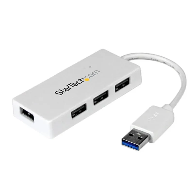 Adaptador Concentrador Hub StarTech.com USB 3.0 - 4 Puertos - Blanco - ST4300MINU3W