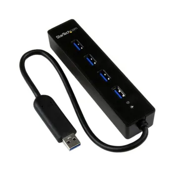 Adaptador StarTech.com Concentrador Hub USB 3.0 Super Speed Portátil de 4 Puertos Salidas - especialStartech.com - ST4300PBU3
