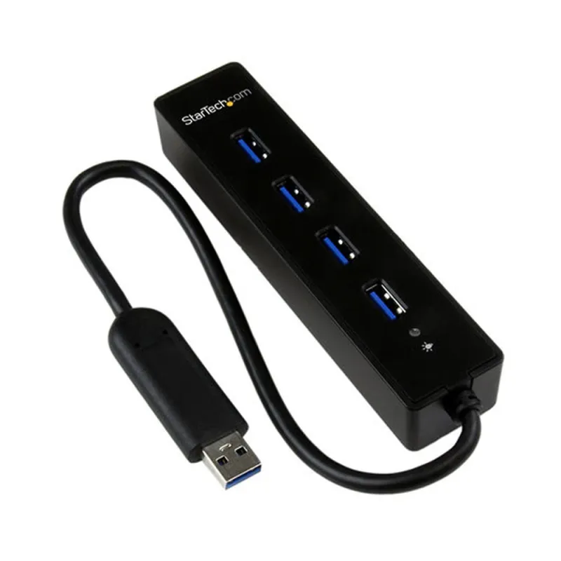 Adaptador StarTech.com Concentrador Hub USB 3.0 Super Speed Portátil de 4 Puertos Salidas - especialStartech.com - ST4300PBU3
