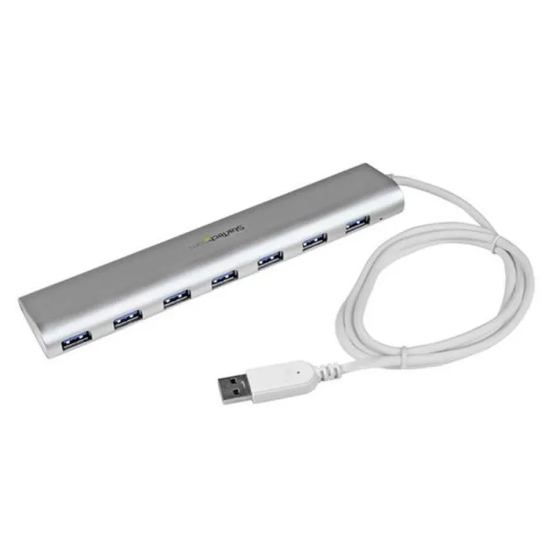 HUB USB StarTech.com ST73007UA - 7 Puertos USB 3.0 - Cable Incorporado - Blanco - ST73007UA