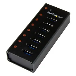 HUB USB StarTech.com ST7300U3M - 7 Puertos USB 3.0 - Caja Metálica - Sobremesa/Montaje en Pared - Negro - ST7300U3M HUB USB StarTech.com ST7300U3M - 7 Puertos USB 3.0 - Caja Metálica - Sobremesa/Montaje en Pared - Negro - ST7300U3M