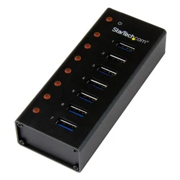 HUB USB StarTech.com ST7300U3M - 7 Puertos USB 3.0 - Caja Metálica - Sobremesa/Montaje en Pared - Negro - ST7300U3M