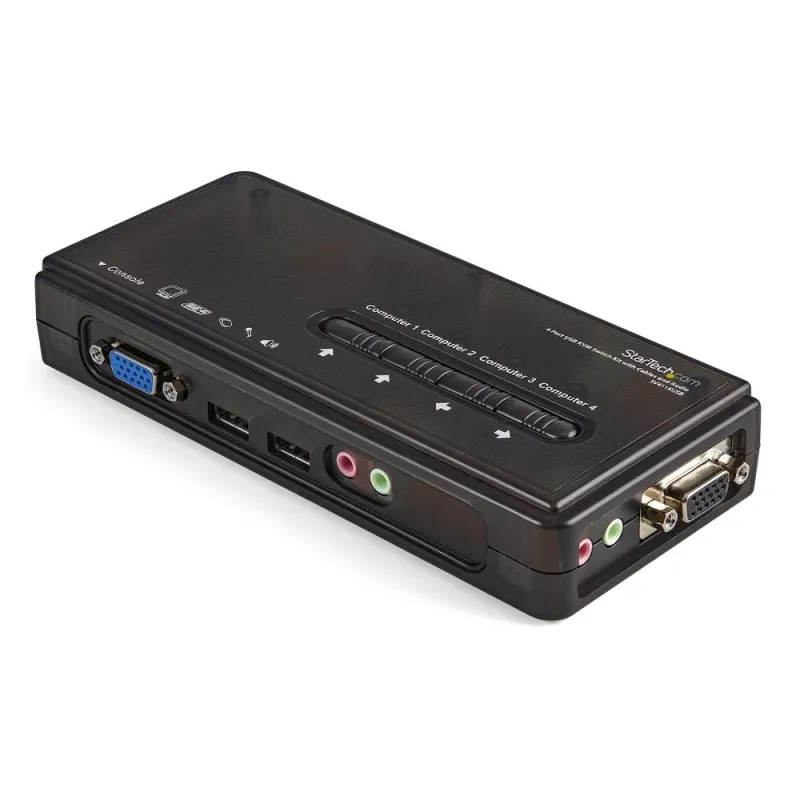KVM StarTech.com - 4 Puertos VGA - 2x USB 2.0 - 4x 3.5mm - SV411KUSB