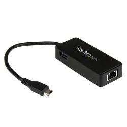 Adaptador de Red StarTech.com - Puerto Gigabit a USB - USB Tipo C - Puerto USB Extra - US1GC301AU Adaptador de Red StarTech.com - Puerto Gigabit a USB - USB Tipo C - Puerto USB Extra - US1GC301AU
