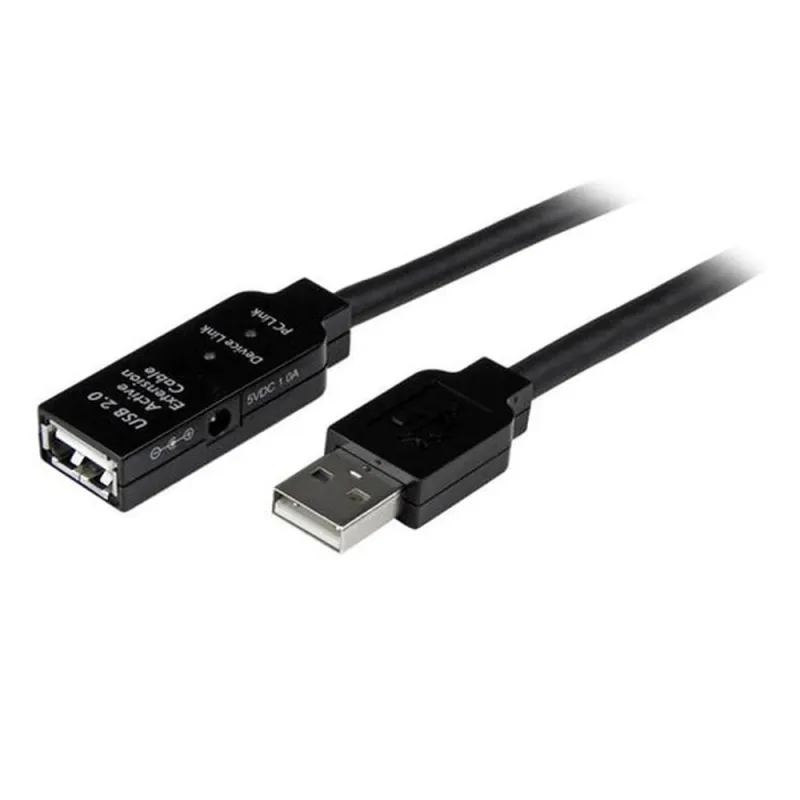 Cable StarTech.com 15m Extensión Alargador USB 2.0 Activo Amplificado - Macho a Hembra USB A - Negro - USB2AAEXT15M