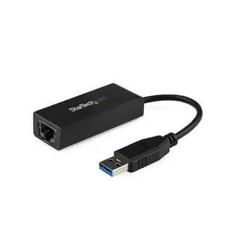 Adaptador Tarjeta StarTech.com USB 3.0 de Red Externa NIC a 1 Puerto Gigabit Ethernet - 1Gbps RJ45 USB-A - Negro - USB31000S